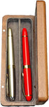 SOLYUJ 2Slots Fountain Pen Collector Organizer - Handmade Pen Case Walnut Wood Pen Protective Sleeve Cover Pen Storage