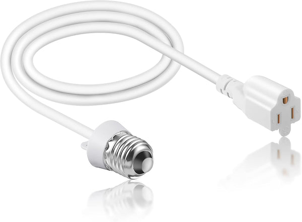 3 Outlet Light Socket Adapter, E26/E27 Bulb Socket to 3 Prong Outlet Converter for Indoor Outdoor Use