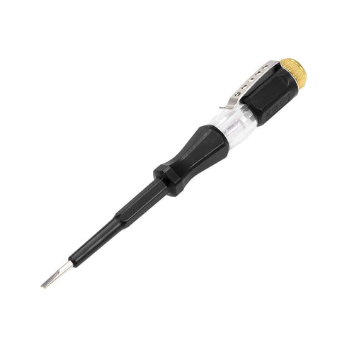 uxcell Voltage Tester AC 100-500V with Clip and 3mm Slotted Screwdriver for Circuit Test, Black