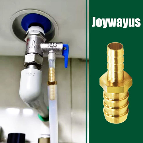 Joywayus 3/8" to 1/2" Barb Fitting Reducer, Pack of 2, Brass Fitting for Water/Fuel/Air