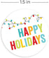 String of Lights Happy Holidays Stickers / 500 Festive Christmas Lights Labels / Small Business Holiday Labels