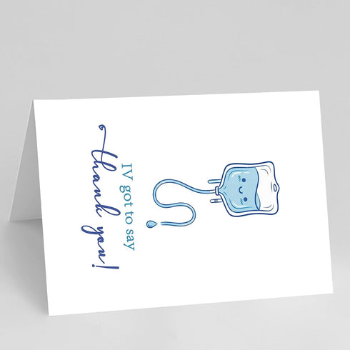YiKaLus Cute IV Thank You Card for Doctors Nurses, Funny Medical Appreciation Gift for Healthcare Workers, Doctor's Day