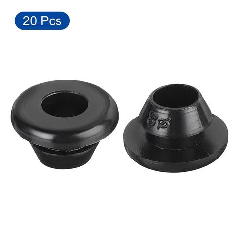 uxcell 20Pcs Rubber Grommets, 8mm Mount Dia for 6mm ID Rubber Hole Plugs, Wiring Grommets for Firewall Cable Protection