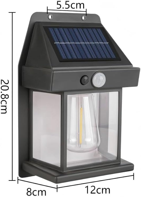 2-Pack 8.2" 3 H Outdoor Solar Powered Wall Sconce Lights Dawn to Dusk Motion Sensor Lighting Modes for Porch Garage