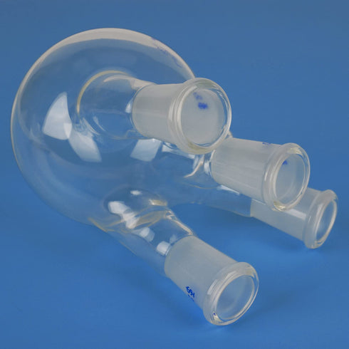 4 Neck Round Bottom Flask RBF, Heavy Wall Borosilicate Glass Lab Flask with 4 Bevel Necks, 500 ml
