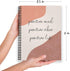 Softcover Positive Motivational Spiral Notebook, 8.5" x 11", 120 Wide Ruled Pages, Durable Gloss Laminated Cover, Black