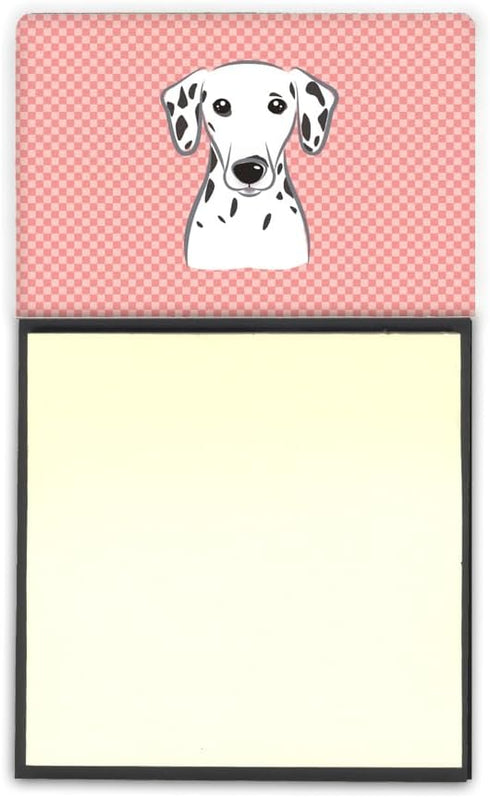 Carolines Treasures Checkerboard Pink Dalmatian Sticky Note Holder, Large Multicolor