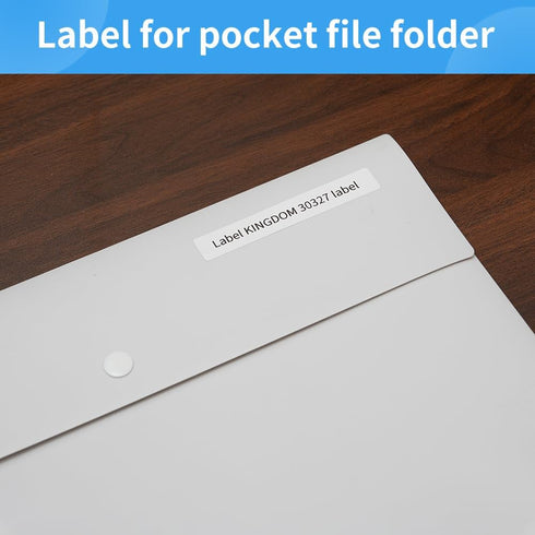 LW Label Compatible Dymo 30327 1-Up File Folder White Paper Labels 9/16" x 3-7/16", 130 Stickers per Roll, 12 Rolls