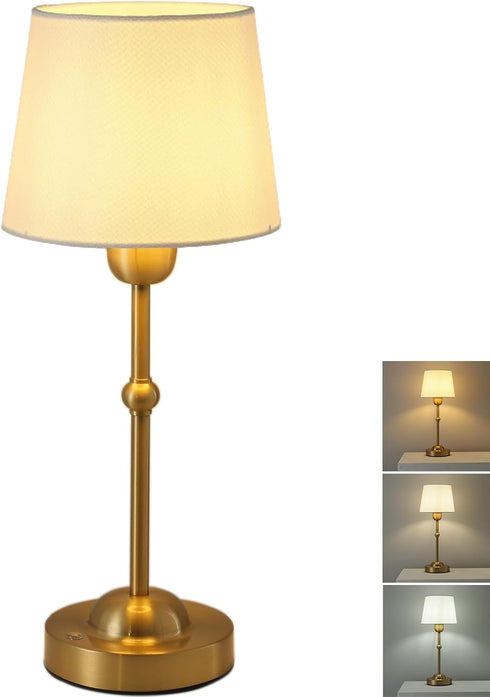 AILELANG Rechargeable Table Lamps Cordless, Portable Touch Dimmable Battery Powered Lights with Fabric