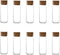 10Pcs 40ml Glass Test Tubes with Cork Stoppers, Clear Flat Borosilicate Bottles for Beads Candy Storage