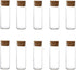 10Pcs 40ml Glass Test Tubes with Cork Stoppers, Clear Flat Borosilicate Bottles for Beads Candy Storage