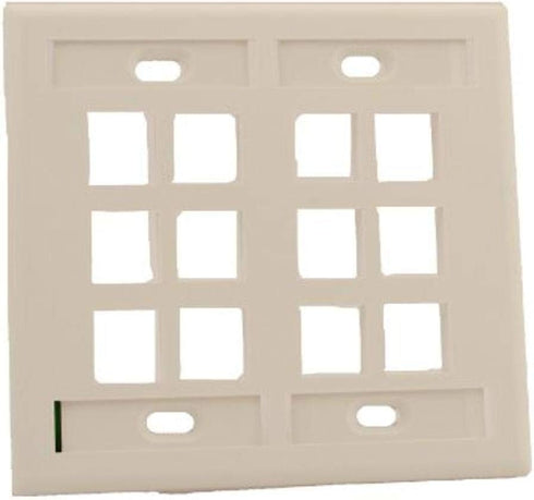 Leviton 42080-12W Quickport Wallplate with ID Window, Dual Gang, 12-Port, White by Leviton