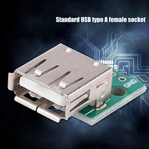 Walfront 10Pcs USB Type A Female Board, 2.54mm Pitch Connector, 4 Pins DIP Socket Board