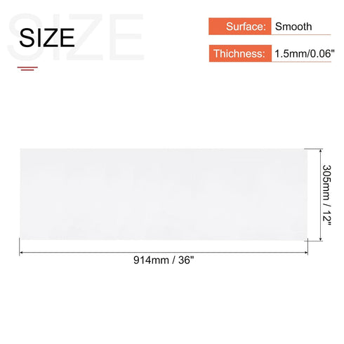 MECCANIXITY 4 Pcs ABS Plastic Sheet 36 Inch x 12 Inch x 0.06 Inch White Styrene Sheets for DIY Crafts Model Building