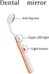 2 Pcs Dental Mirror with Light Tool - LED Lighted Teeth Inspection Mirror, Anti Fog Curve Angle