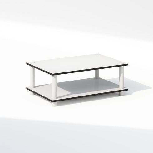 Furinno Just 2-Tier Toolless Multipurpose Printer Stand, Display Storage Shelf, White w/White Tube