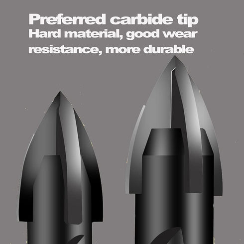 Black 6mm 10PC Masonry Drill Bit Set, 1/4” Concrete Drill Bit Set, Industrial Carbide Tip YG6X, Hex Shank
