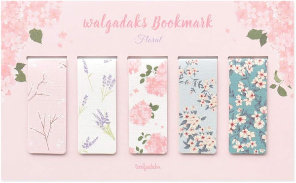 Monolike Floral Magnetic Bookmarks, Set of 5