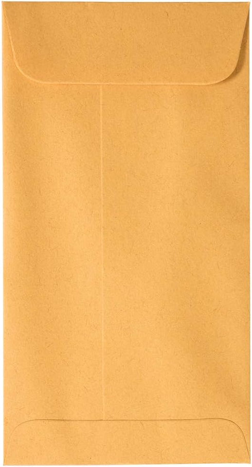 JAM PAPER #7 Coin Business Envelopes, 3 1/2 x 6 1/2, Brown Kraft Manila, 50/Pack with Peel and Seal Closure