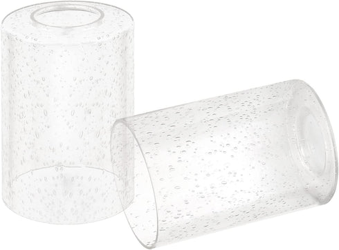 Clear Seeded Glass Cylinder Lamp Shade 2 Pack, Lighting Fixture Replacement Globe