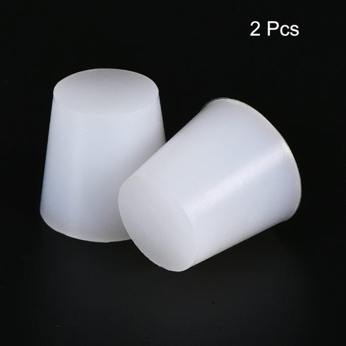 MECCANIXITY 2 Pieces Solid White Silicone Rubber Tapered Plug 22mm to 29mm for Laboratory Use, Powder Coating,