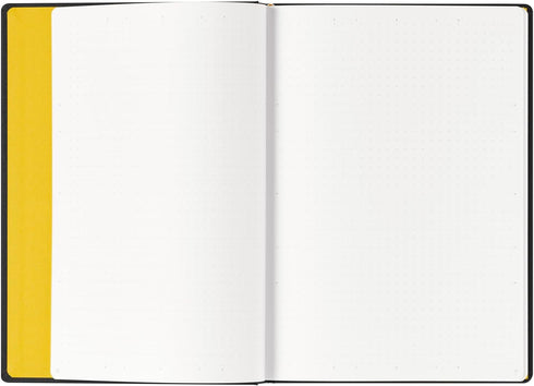Maruman MNEMOSYNE Journal Notebook, 8.5 x 6.02 Inches, 5mm Dot Grid, Hard Cover with Elastic Band, 120 Sheets