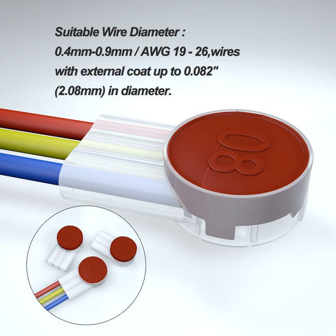 UR2 IDC Butt Connector Self-Stripping, Insulated and Moisture-Resistant for 2- or 3-Wire Connections