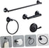 Set Stainless Steel Bathroom Towel Rack Wall-Mounted Towel Holder Elegant Black Durable and Modern Design for Efficient