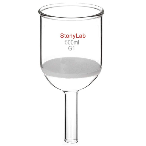 StonyLab Borosilicate Glass Buchner Filtering Funnel, Coarse Frit(G1), 94mm Inner-Diameter, 500ml