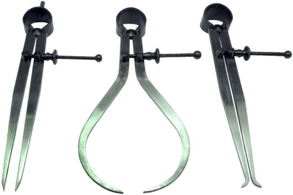 Omex 3 Pieces Spring Caliper Set - 12" Inch Measuring Tool for Inside, Outside & Divider