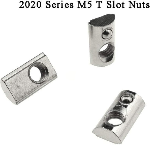 2020 Series M5 T Slot Nuts Roll-in Spring Ball Loaded Elastic Nuts, 15 Pack Carbon Steel for 3D Printer