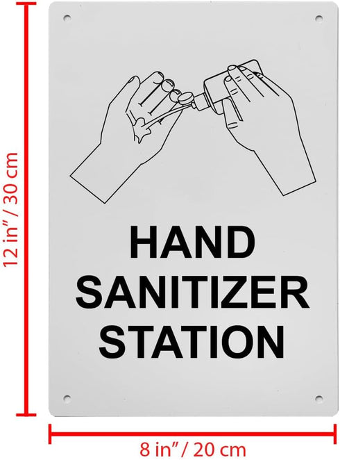 Art-Strap 8.5 11 Hand Sanitizer Station Sign, x in" OSHA Compliant Wash Hands Sign, Weatherproof Plastic, UV resistant
