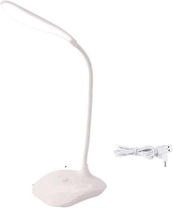 LED Table Lamp, Portable Eye-Protected Flexible Gooseneck Small Desk Light for Dorm, Study, Office - USB or Battery