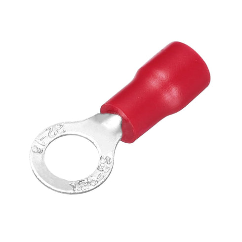 uxcell 100 Pcs Insulated Ring Wire Connector, Electrical Crimp Terminal 22-16 AWG for Electrical Projects, Red
