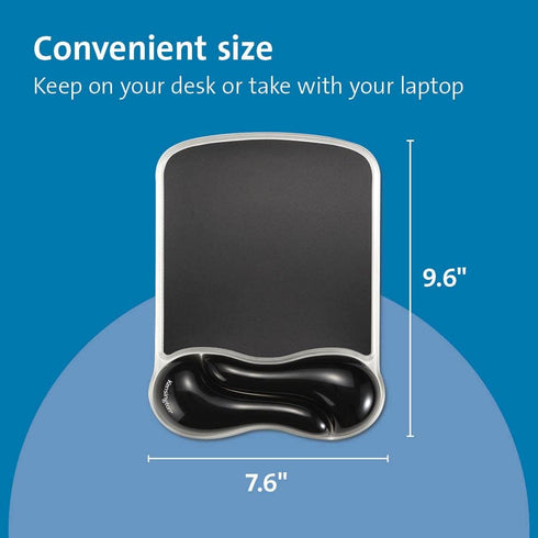 Kensington Duo Gel Mousepad with Wrist Rest, Ergonomic Mouse Pad with Wrist Support for Pain Relief, Comfortable Non-Skid Gel Mouse Pad for Computer, Laptop, Office & Home 9.6" x 7.6", Black K62413WW