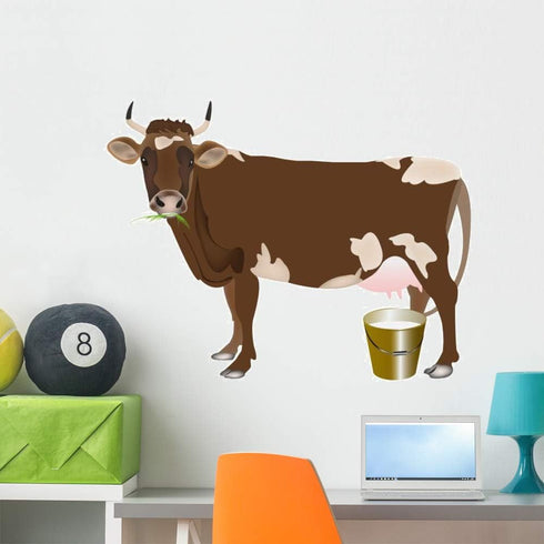 Wallmonkeys Dairy Cowvector Wall Decal Peel and Stick Animal Graphics (36 in