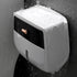 homfanseec Toilet Paper Holder Wall Mount, Self Adhesive Paper Towels Holder with Drawer and Shelf Watertight Tissue