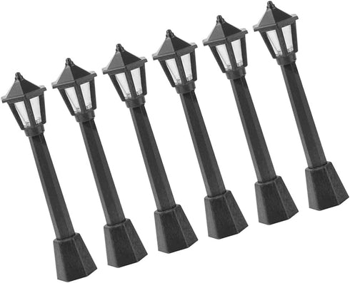 EXCEART 6pcs Miniature Lights - Tiny House Streetlights Model, Christmas Decorations Doll House Accessory