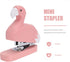 Flamingo Animal Desktop Stapler, Mini Office Supplies, Wood Carving Accessories for Girls' Stationery