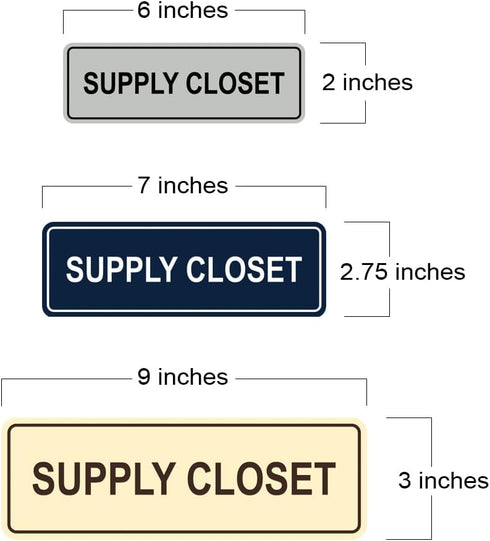 Signs ByLITA Standard Supply Closet Wall or Door Sign, Office Storage Signage (Black) - Large