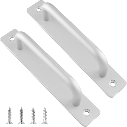 2 Pack Aluminium Alloy Closet Door Handles with Plate, 7.1 Inch /180 mm Sliding Door Pull Handle
