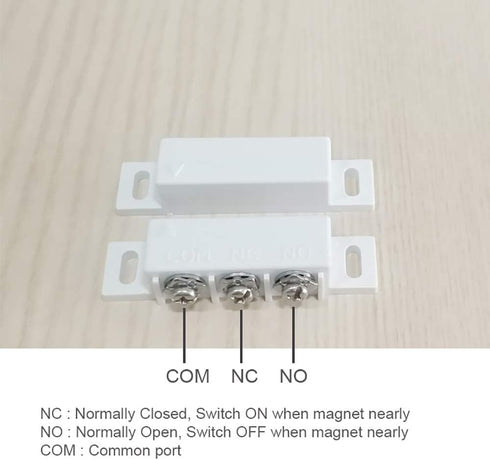 2 Sets NO&NC Magnetic Switch Door Contact Sensor, Surface Mounted