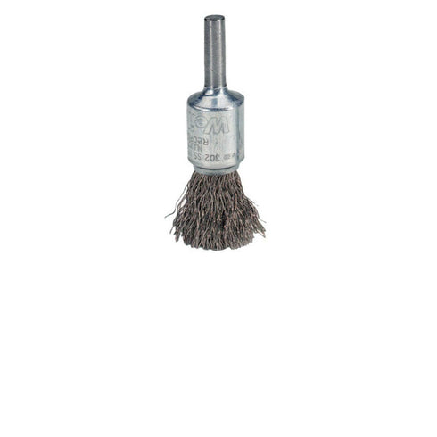 Weiler 10014 Crimped Wire End Brush, 1/2", .0104" Stainless Steel Fill, Made in the USA