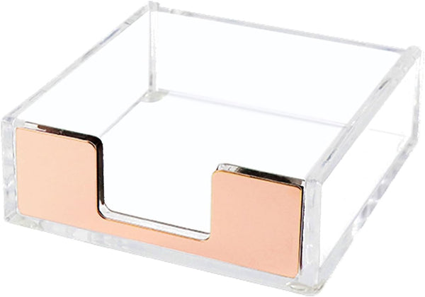 NatSumeBasics Rose Gold Sticky Note Holder Clear Post Note Holder Acrylic Memo Pad Holder for Office Essentials