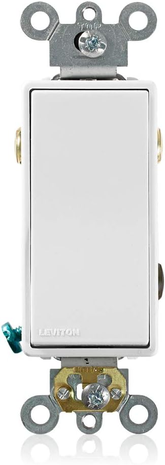 Leviton 5623-2W 20 Amp, 120/277 Volt, Decora Plus Rocker 3-Way AC Quiet Switch, Commercial Grade, White by Leviton