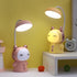 Kids Desk Lamp with Night Light, Cute Cartoon 360 Goose Neck LED Folding Reading Light for Bedroom, Study Table