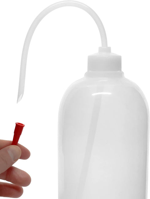 EISCO Wash Bottle, 1000ml Polyethylene, Translucent, Unbreakable with Flexible Delivery Tube