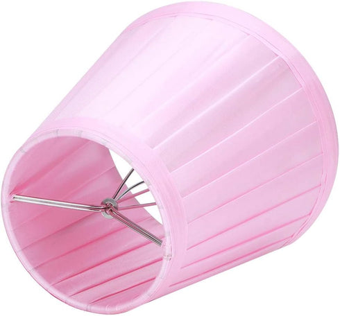 6Pcs E14 Chandelier Lampshade, Household Modern Clip On Fabric Lampshade Small Lamp Shade Pink Droplight Wall Lamp