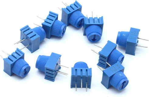 Sscon 10Pcs 5K Breadboard Trim Potentiometer with Knob 3386MP-502 (5K)