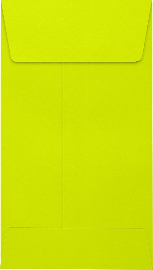 LUXPaper #5 1/2 Coin Envelopes, Peel & Press, 3 1/8" x 5 1/2", Wasabi Green, 80lb. Text, 50 Qty